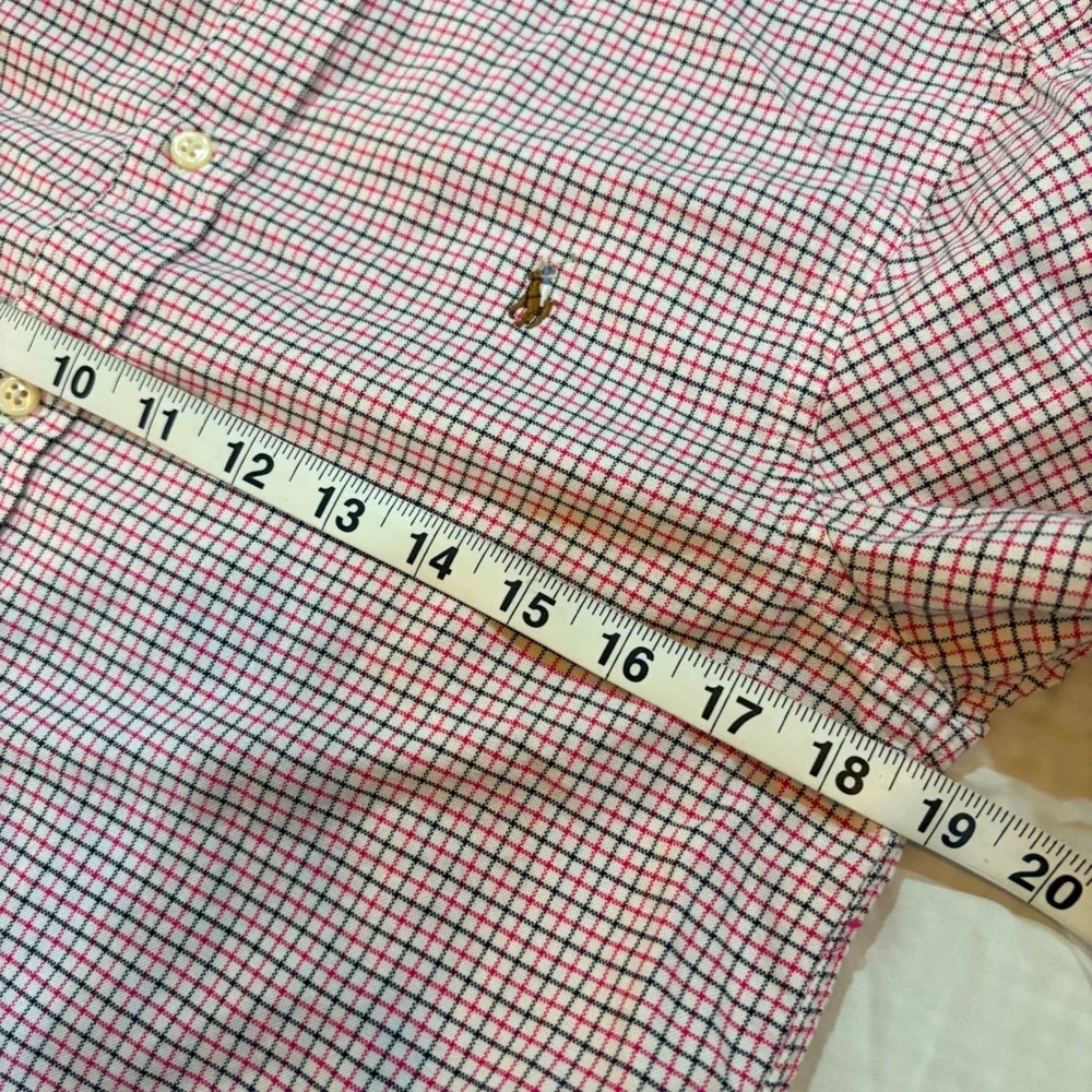 Ralph Lauren Boys‎ Pink Black White Plaid Button Down Shirt L 14-16 y323515973